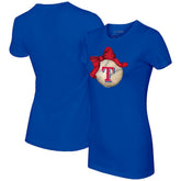 Texas Rangers Tiny Turnip Women's Baseball Bow T-Shirt - Royal - MLB Online