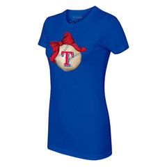 Texas Rangers Tiny Turnip Women's Baseball Bow T-Shirt - Royal - MLB Online