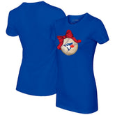 Toronto Blue Jays Tiny Turnip Women's Baseball Bow T-Shirt - Royal - MLB Lifestyle
