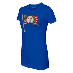 Texas Rangers Tiny Turnip Women's Baseball Flag T-Shirt - Royal - MLB Online