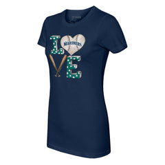 Seattle Mariners Tiny Turnip Women's Baseball Love T-Shirt - Navy - MLB Lifestyle