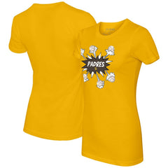 San Diego Padres Tiny Turnip Women's Baseball Pow T-Shirt - Gold - MLB on Sale