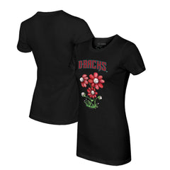 Arizona Diamondbacks Tiny Turnip Women's Blooming Baseballs T-Shirt - Black - MLB Discount