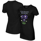 Colorado Rockies Tiny Turnip Women's Blooming Baseballs T-Shirt - Black - MLB Lifestyle