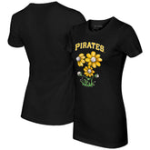 Pittsburgh Pirates Tiny Turnip Women's Blooming Baseballs T-Shirt - Black - MLB Online