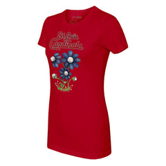 St. Louis Cardinals Tiny Turnip Women's Blooming Baseballs T-Shirt - Red - MLB Lifestyle