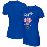 Los Angeles Dodgers Tiny Turnip Women's Blooming Baseballs T-Shirt - Royal - MLB on Sale