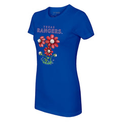 Texas Rangers Tiny Turnip Women's Blooming Baseballs T-Shirt - Royal - MLB Discount