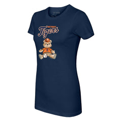 Detroit Tigers Tiny Turnip Women's Teddy Boy T-Shirt - Navy - MLB Discount