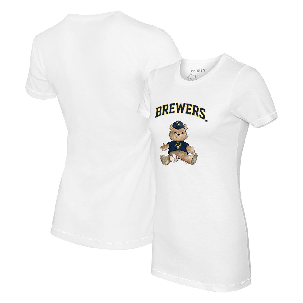 Milwaukee Brewers Tiny Turnip Women's Teddy Boy T-Shirt - White - MLB Lifestyle