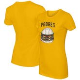 San Diego Padres Tiny Turnip Women's Burger T-Shirt - Gold - MLB Online