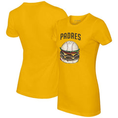 San Diego Padres Tiny Turnip Women's Burger T-Shirt - Gold - MLB Online