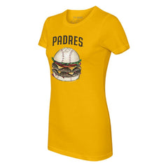 San Diego Padres Tiny Turnip Women's Burger T-Shirt - Gold - MLB Online