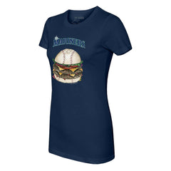 Seattle Mariners Tiny Turnip Women's Burger T-Shirt - Navy - MLB Online