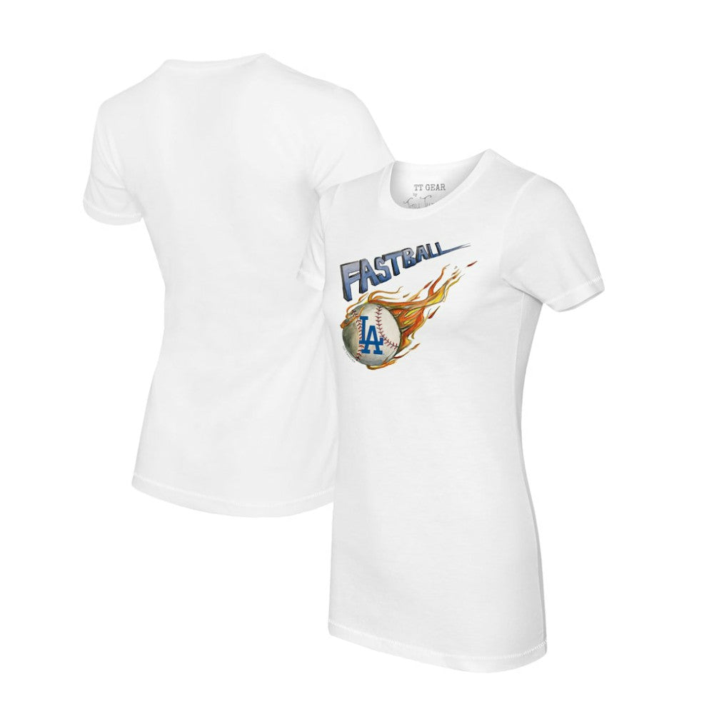 Los Angeles Dodgers Tiny Turnip Women's Fastball T-Shirt - White - MLB Discount