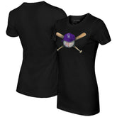 Colorado Rockies Tiny Turnip Women's Hat Crossbats T-Shirt - Black - MLB Sale