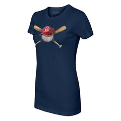 Washington Nationals Tiny Turnip Women's Hat Crossbats T-Shirt - Navy - MLB Online