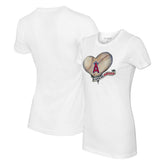 Los Angeles Angels Tiny Turnip Women's Heart Banner T-Shirt - White - MLB Discount