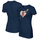 Minnesota Twins Tiny Turnip Women's Heart Bat T-Shirt - Navy - MLB Online