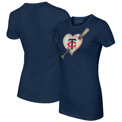 Minnesota Twins Tiny Turnip Women's Heart Bat T-Shirt - Navy - MLB Online