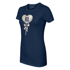Detroit Tigers Tiny Turnip Women's Heart Lolly T-Shirt - Navy - MLB Sale