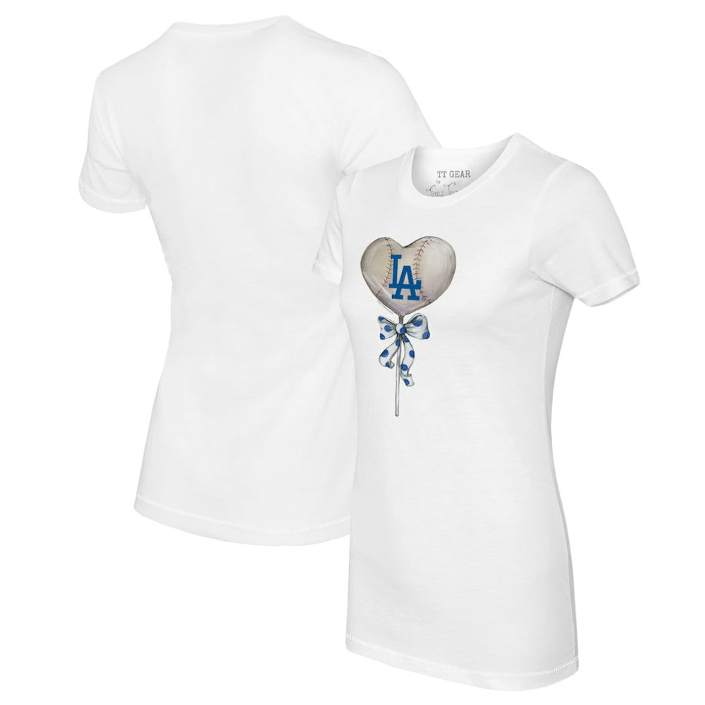 Los Angeles Dodgers Tiny Turnip Women's Heart Lolly T-Shirt - White - MLB Online