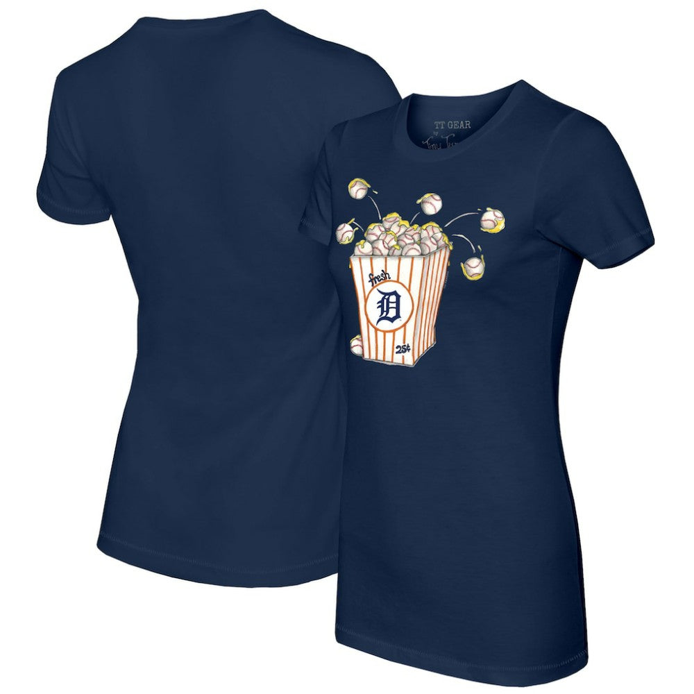 Detroit Tigers Tiny Turnip Women's Popcorn T-Shirt - Navy - MLB Lifestyle