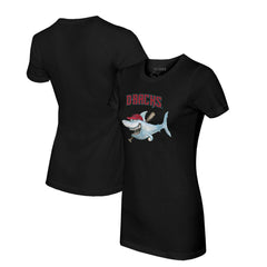 Arizona Diamondbacks Tiny Turnip Women's Shark T-Shirt - Black - MLB Sale