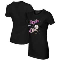 Kansas City Royals Tiny Turnip Women's Space Unicorn T-Shirt - Black - MLB on Sale