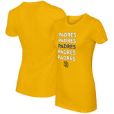 San Diego Padres Tiny Turnip Women's Stacked T-Shirt - Gold - MLB Online
