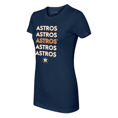 Houston Astros Tiny Turnip Women's Stacked T-Shirt - Navy - MLB Online