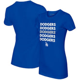 Los Angeles Dodgers Tiny Turnip Women's Stacked T-Shirt - Royal - MLB Discount