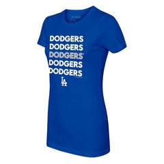 Los Angeles Dodgers Tiny Turnip Women's Stacked T-Shirt - Royal - MLB Discount