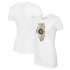 Chicago Cubs Tiny Turnip Women's State Outline T-Shirt - White - MLB Online
