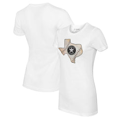 Houston Astros Tiny Turnip Women's State Outline T-Shirt - White - MLB Lifestyle
