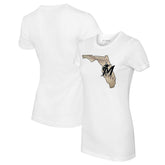 Miami Marlins Tiny Turnip Women's State Outline T-Shirt - White - MLB Discount