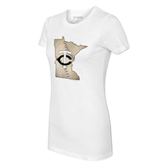 Minnesota Twins Tiny Turnip Women's State Outline T-Shirt - White - MLB Lifestyle