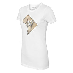 Washington Nationals Tiny Turnip Women's State Outline T-Shirt - White - MLB Online