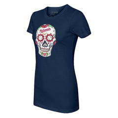 Washington Nationals Tiny Turnip Women's Sugar Skull T-Shirt - Navy - MLB Sale