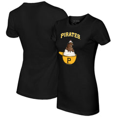 Pittsburgh Pirates Tiny Turnip Women's Sundae Helmet T-Shirt - Black - MLB Discount