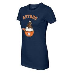 Houston Astros Tiny Turnip Women's Sundae Helmet T-Shirt - Navy - MLB Lifestyle