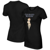 Colorado Rockies Tiny Turnip Women's Triple Scoop T-Shirt - Black - MLB on Sale