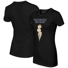 Colorado Rockies Tiny Turnip Women's Triple Scoop T-Shirt - Black - MLB on Sale