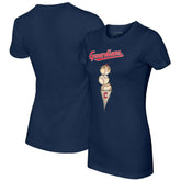 Cleveland Guardians Tiny Turnip Women's Triple Scoop T-Shirt - Navy - MLB Lifestyle