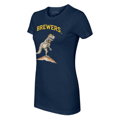 Milwaukee Brewers Tiny Turnip Women's TT Rex T-Shirt - Navy - MLB Sale
