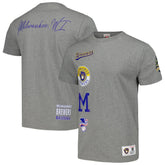 Milwaukee Brewers Mitchell & Ness Cooperstown Collection City Collection T-Shirt - Heather Gray - Mitchell & Ness Lifestyle