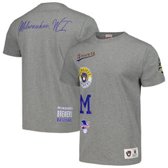 Milwaukee Brewers Mitchell & Ness Cooperstown Collection City Collection T-Shirt - Heather Gray - Mitchell & Ness Lifestyle