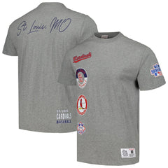 St. Louis Cardinals Mitchell & Ness Cooperstown Collection City Collection T-Shirt - Heather Gray - Mitchell & Ness Lifestyle