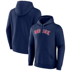 Boston Red Sox Official Wordmark Fitted Pullover Hoodie - Navy - MLB Online