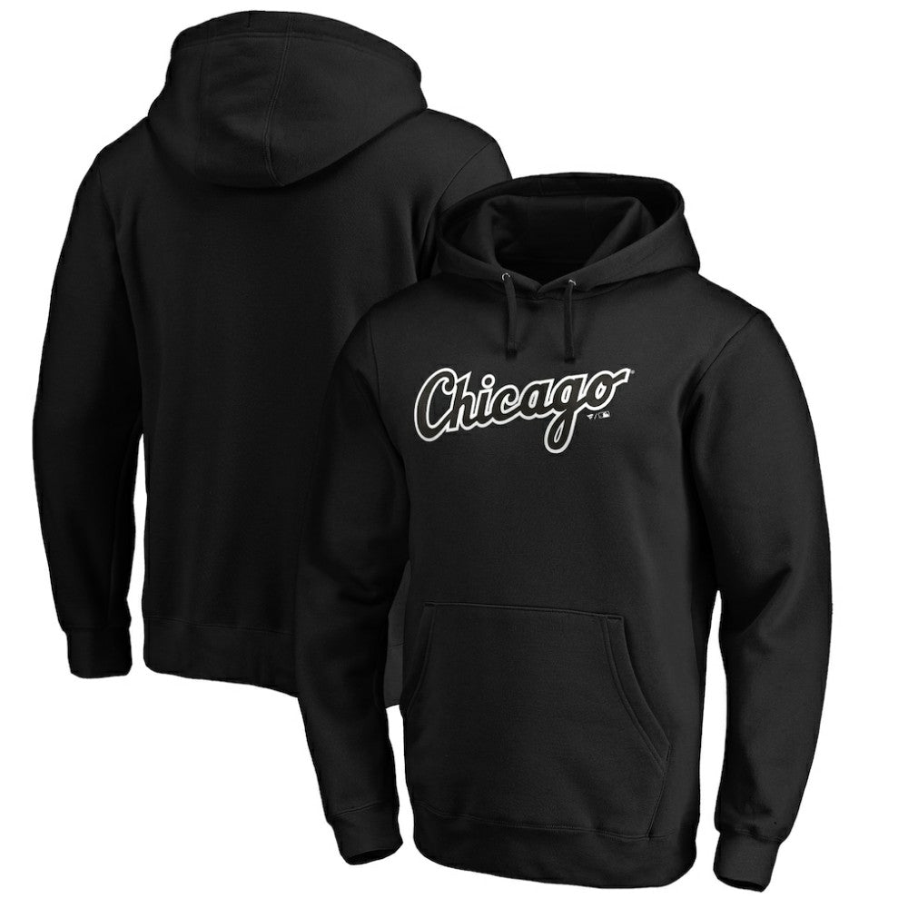 Chicago White Sox Official Wordmark Fitted Pullover Hoodie - Black - MLB Lifestyle
